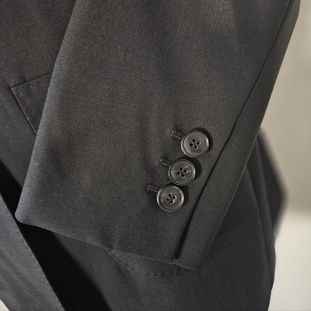 Lafayette 148 New York Virgin Wool Stretch Blazer Black Size 12